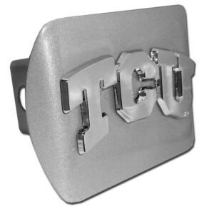 Texas Christian University TCU Brushed Chrome Hitch Cover