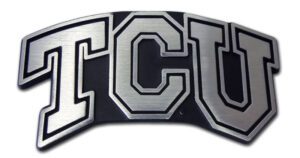 Texas Christian University TCU Matte Chrome Car Emblem