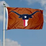 Texas Longhorn Head Embossed 3x5 Flag - Printed