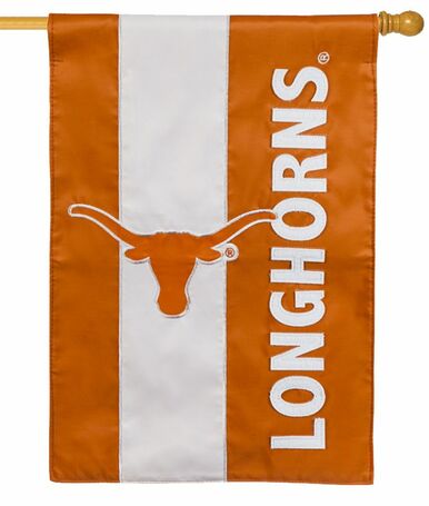 Texas Longhorns Embellished Applique House Flag