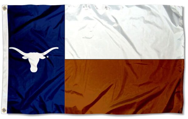 Texas Longhorns State Style 3x5 Flag - Printed