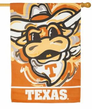 Texas Longhorns Whimsical Mascot Suede Reflections House Flag