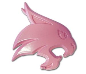 Texas State University Bobcat Pink Car Emblem