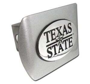 Texas State University Brushed Chrome Hitch Cover