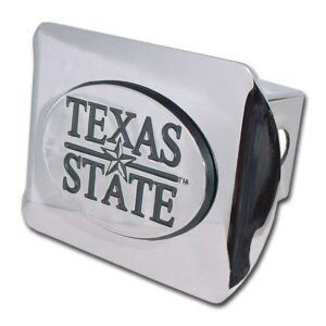 Texas State University Shiny Chrome Hitch Cover
