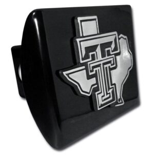 Texas Tech University Chrome State Shaped Black Hitch Cover