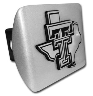 Texas Tech University Chrome State Shaped Brushed Chrome Hitch Cover