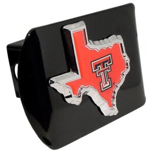 Texas Tech University Red State Shape Black Hitch Cover
