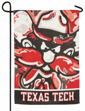 Texas Tech Whimsical Mascot Suede Reflections Garden Flag