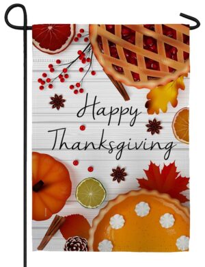 Thanksgiving Pies Sublimated Garden Flag