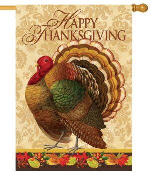 Thanksgiving Turkey Patterns House Flag