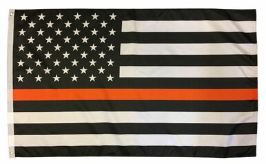 Thin Orange Line Black and White American Flag 3x5