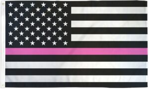 Thin Pink Line Black and White American Flag 3x5
