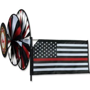 Thin Red Line Flag Triple Wind Spinner