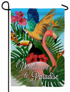 Tropical Bird Paradise Sublimated Garden Flag