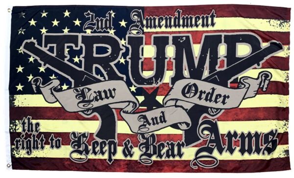 Trump 2nd Amendment Law and Order 3x5 Flag