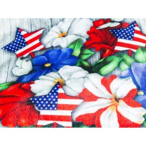 Uncle Sam's Hat with Flowers Decorative Strié Fabric Garden Flag Detail