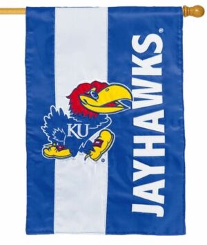University of Kansas Jayhawks Embellished Applique House Flag