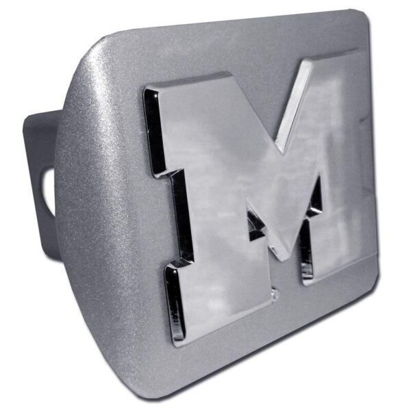 University of Michigan "M" Brushed Chrome Hitch Cover