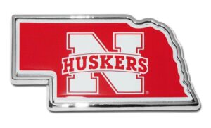 University of Nebraska Cornhuskers State Shaped Color Car Emblem