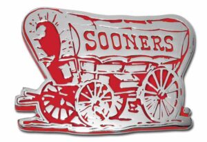 University of Oklahoma Sooner Schooner Chrome and Crimson Car Emblem