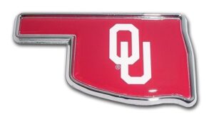 University of Oklahoma State Shaped Color Car Emblem