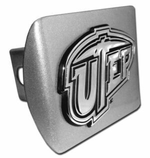 University of Texas EL Paso Brushed Chrome Hitch Cover