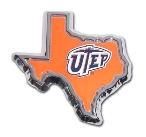 University of Texas El Paso State Shape Color Car Emblem