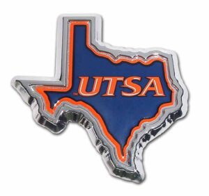 University of Texas San Antonio State Shape Color Car Emblem