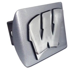 University of Wisconsin Brushed Chrome Hitch Cover