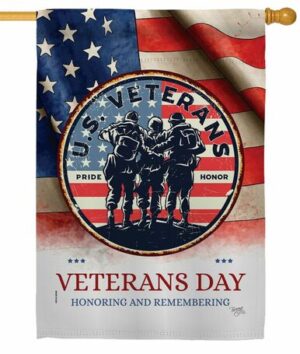US Veterans Day Sublimated House Flag