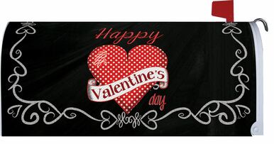 Valentine on Black Mailbox Cover
