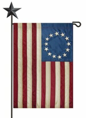 Vintage Antiqued Applique Betsy Ross Garden Flag