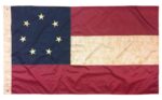 Vintage Antiqued Sewn Nylon 3x5 1st National Confederate Flag