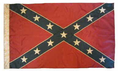 Vintage Antiqued Sewn Nylon 3x5 Confederate Battle Flag
