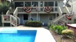Vintage Antiqued Sewn Nylon Pleated Fan Bunting 18x36 Poolhouse Railing