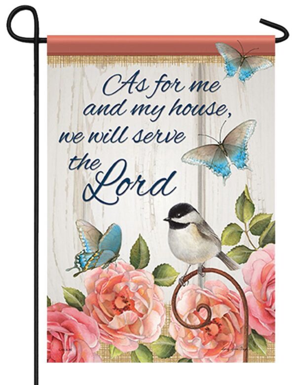 We Will Serve the Lord Floral Garden Flag