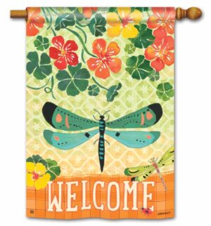 Welcome Dragonfly House Flag
