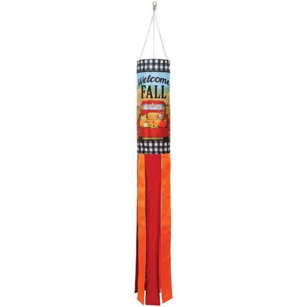 Welcome Fall Red Truck Windsock