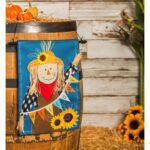 Welcome Fall Scarecrow Applique Garden Flag Display