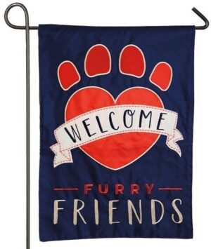Welcome Furry Friends Applique Garden Flag