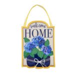 Welcome Home Hydrangeas Decorative Door Hanger