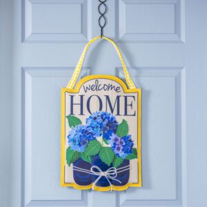 Welcome Home Hydrangeas Decorative Door Hanger