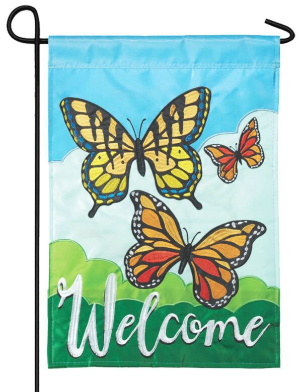 Monarchs Double Applique Garden Flag I AmEricas Flags
