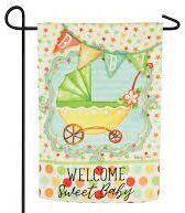 Welcome Sweet Baby Suede Reflections Garden Flag