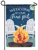 Welcome to our Firepit Suede Reflections Garden Flag