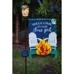 Welcome to our Firepit Suede Reflections Garden Flag Display