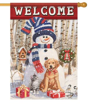 Welcome Winter Friends House Flag