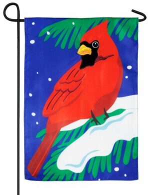 Winter Cardinal Applique Garden Flag