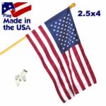 Wood 5ft Pole with Embroidered Nylon Flag Kit